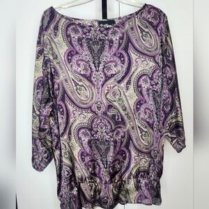 😄Pick 3/$24: Vintage Paisley Top, Size Large. Willi Smith EUC